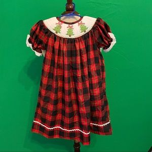 Miss Jack Rabbit girls/toddler 2T Christmas smocked plaid dress,high quality